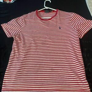 Red and white striped polo Ralph Lauren shirt size L